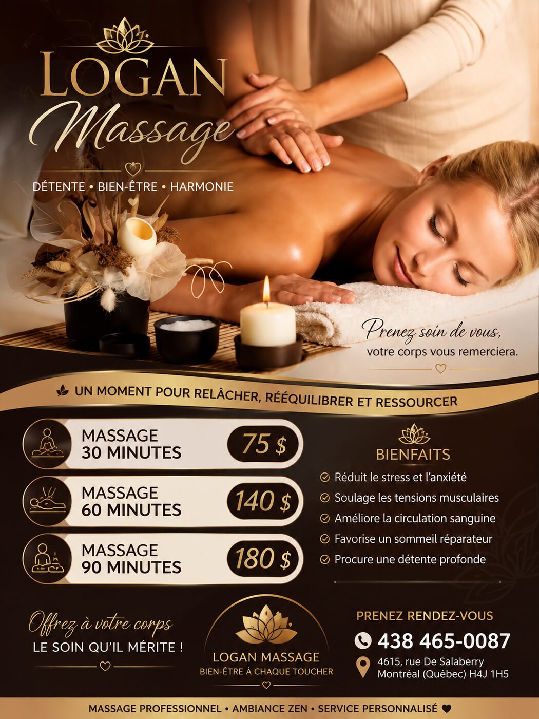 Nos forfaits massage