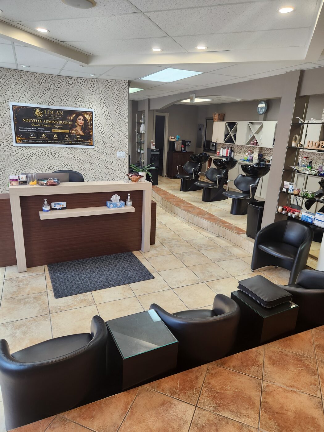 L'espace coiffure du salon