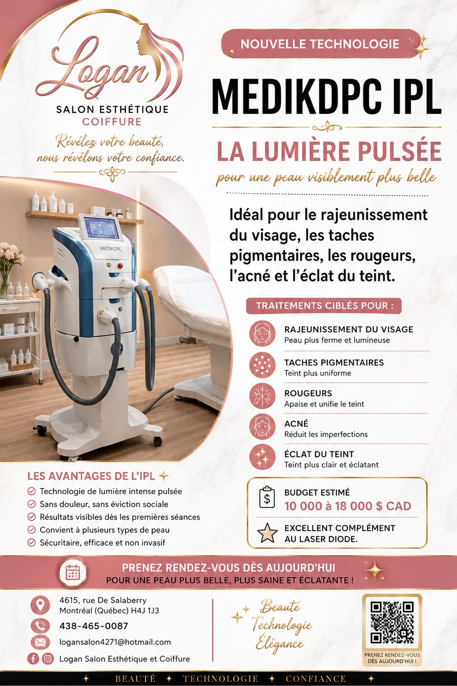 Épilation laser diode, IPL et rajeunissement
