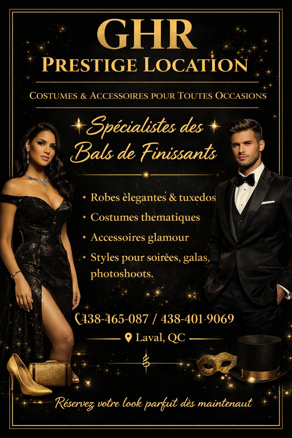 GRH Prestige Location — robes, tuxedos et accessoires