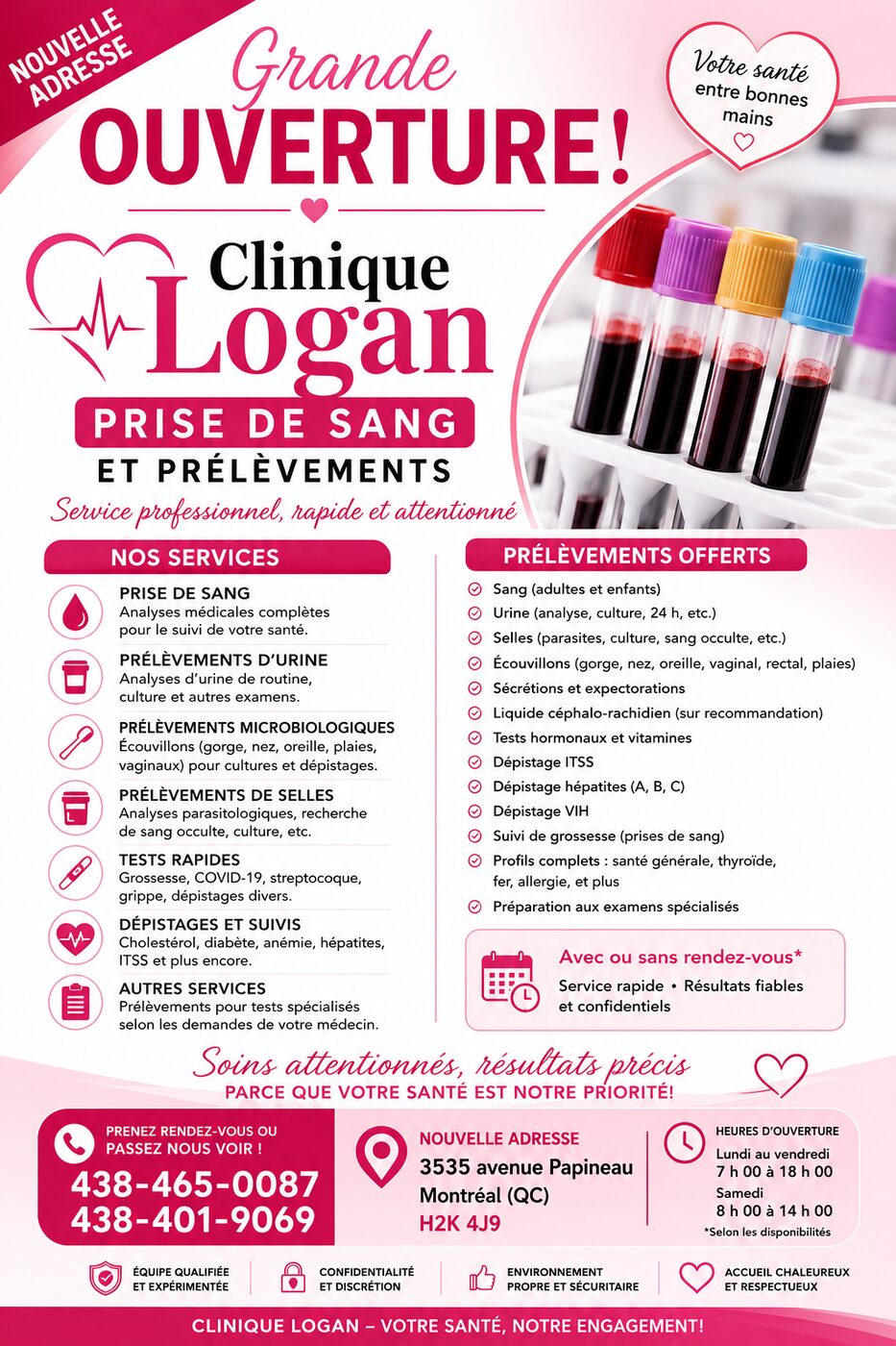 Nouvelle adresse : 3535, av. Papineau